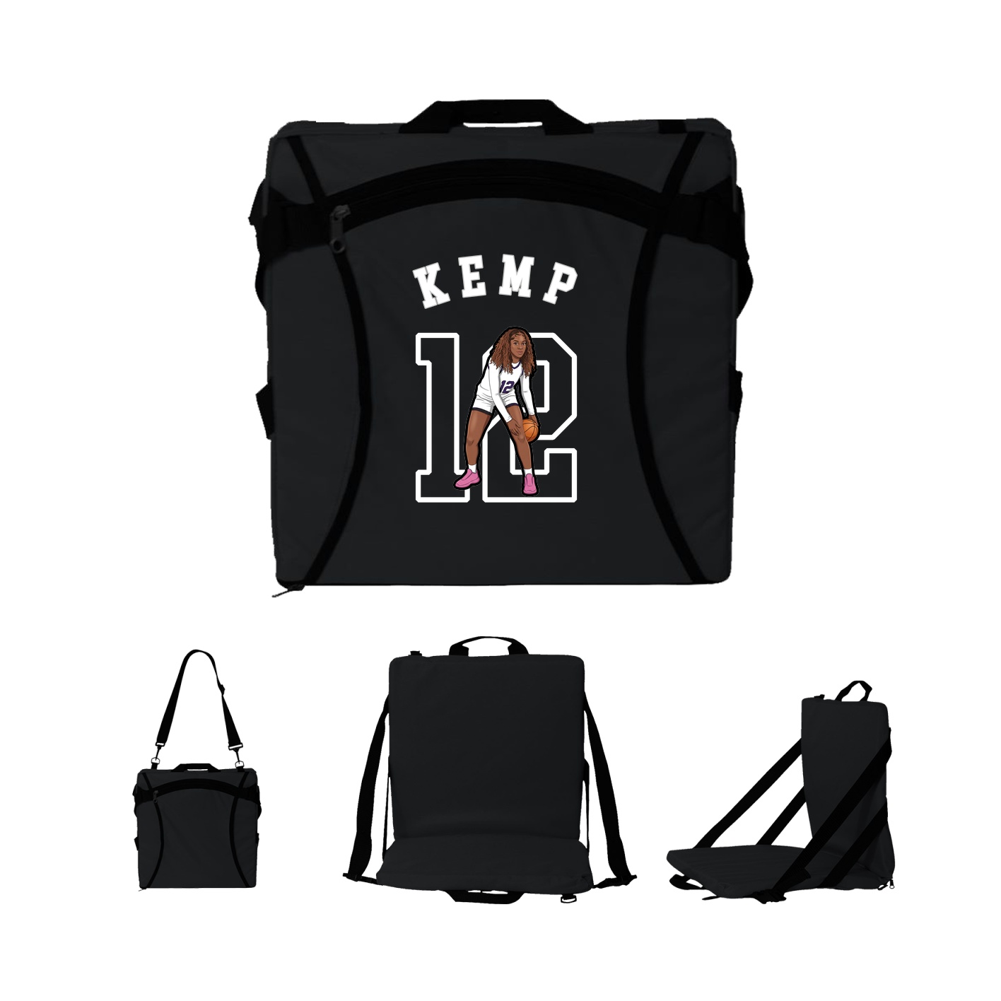 Folding Stadium Seat — Shirsey Arch in Black