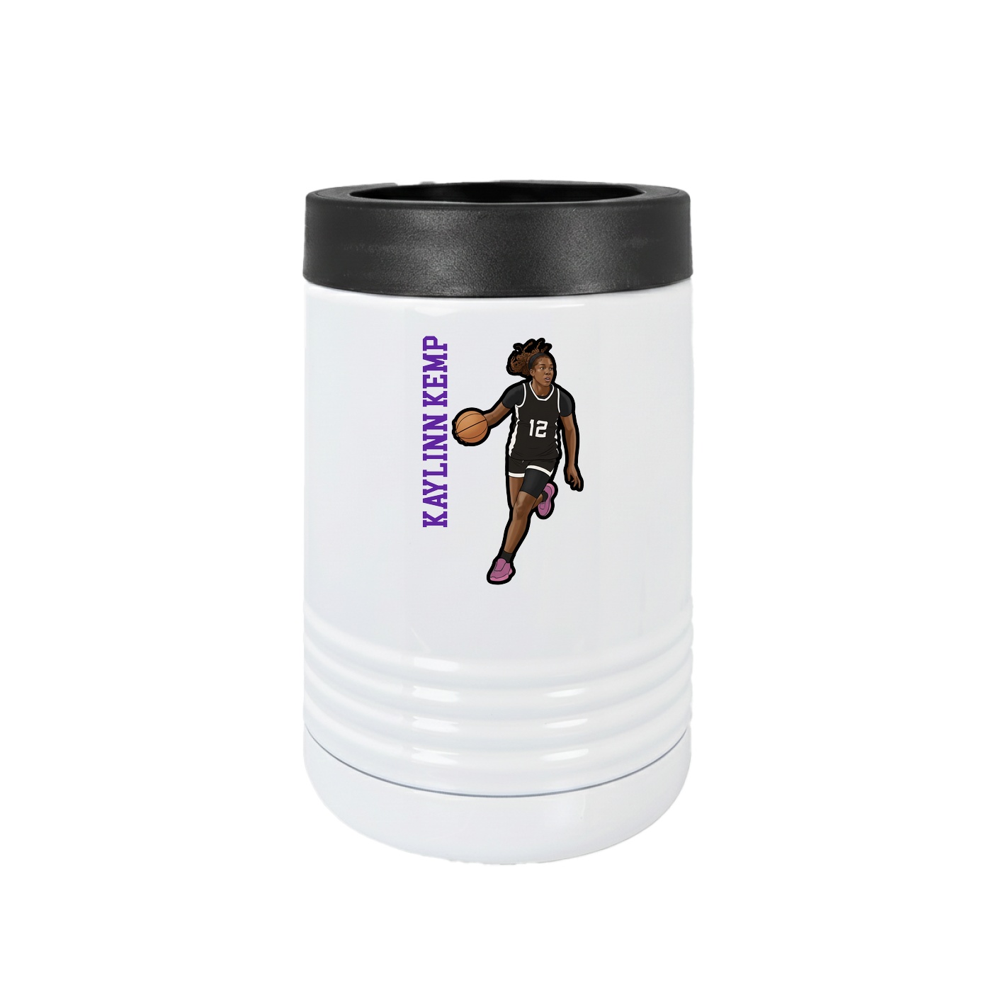 Beverage Holder — Name Vertical in White