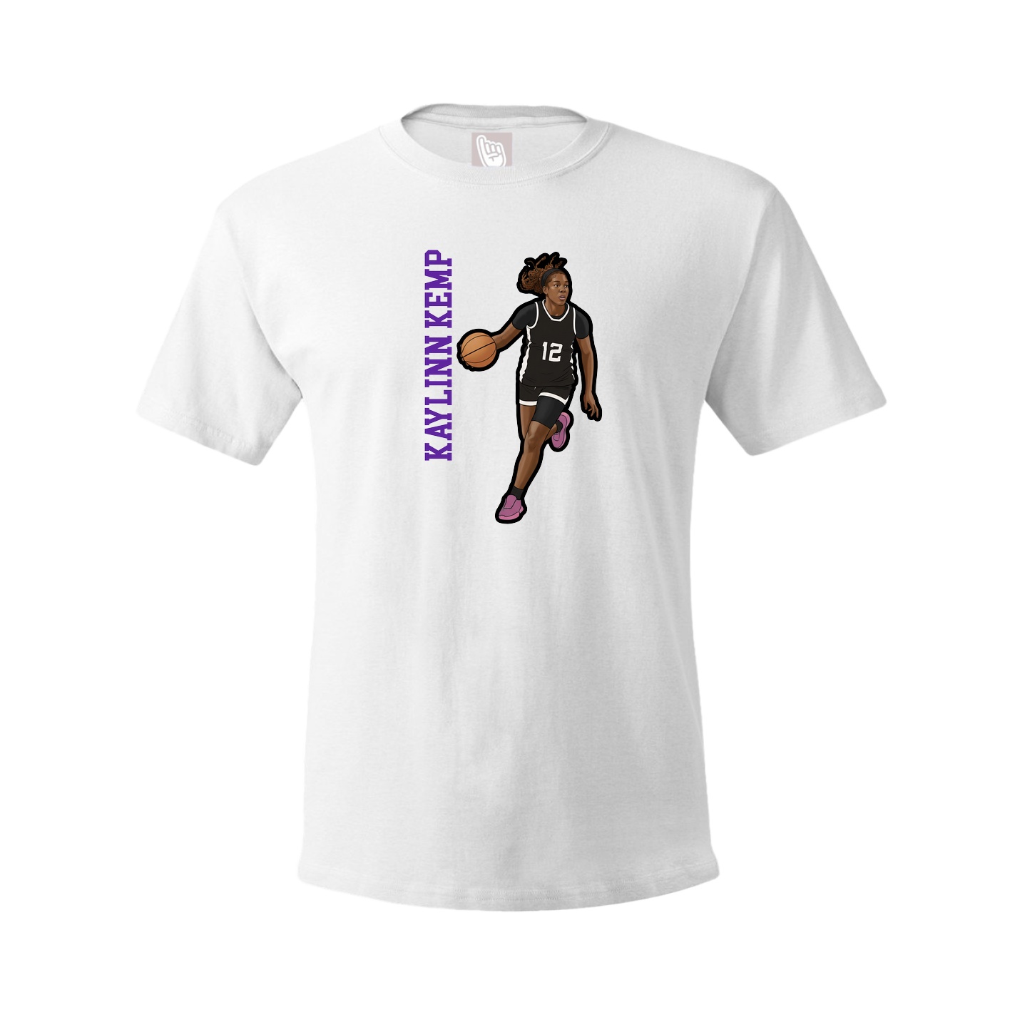 Youth Tee — Name Vertical in White