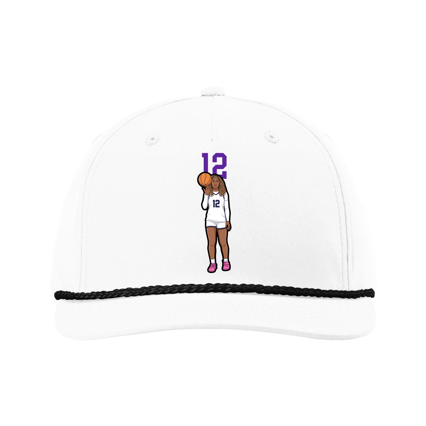 Five-Panel Classic Rope Cap — Number Top in White