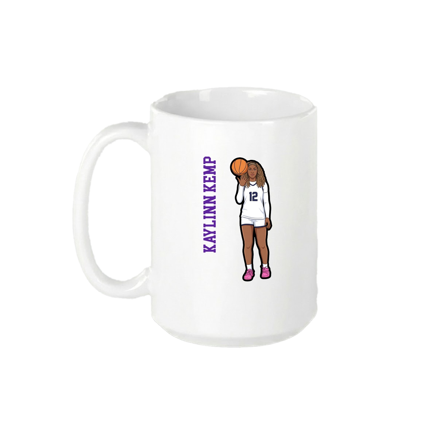 15oz Coffee Mug — Name Vertical in White