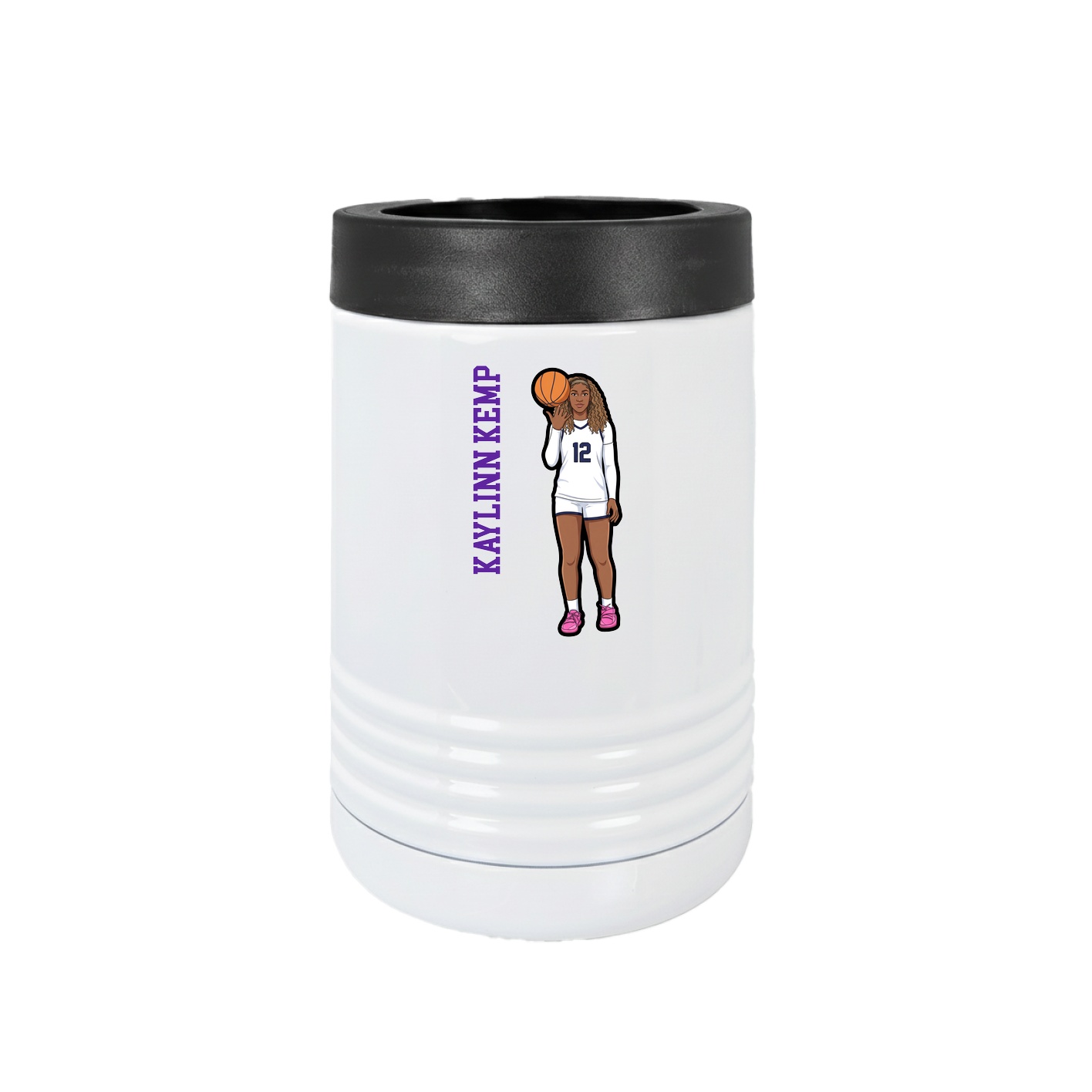Beverage Holder — Name Vertical in White
