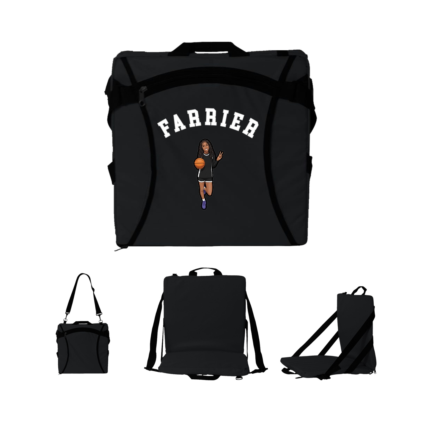 Folding Stadium Seat — Shirsey Arch in Black