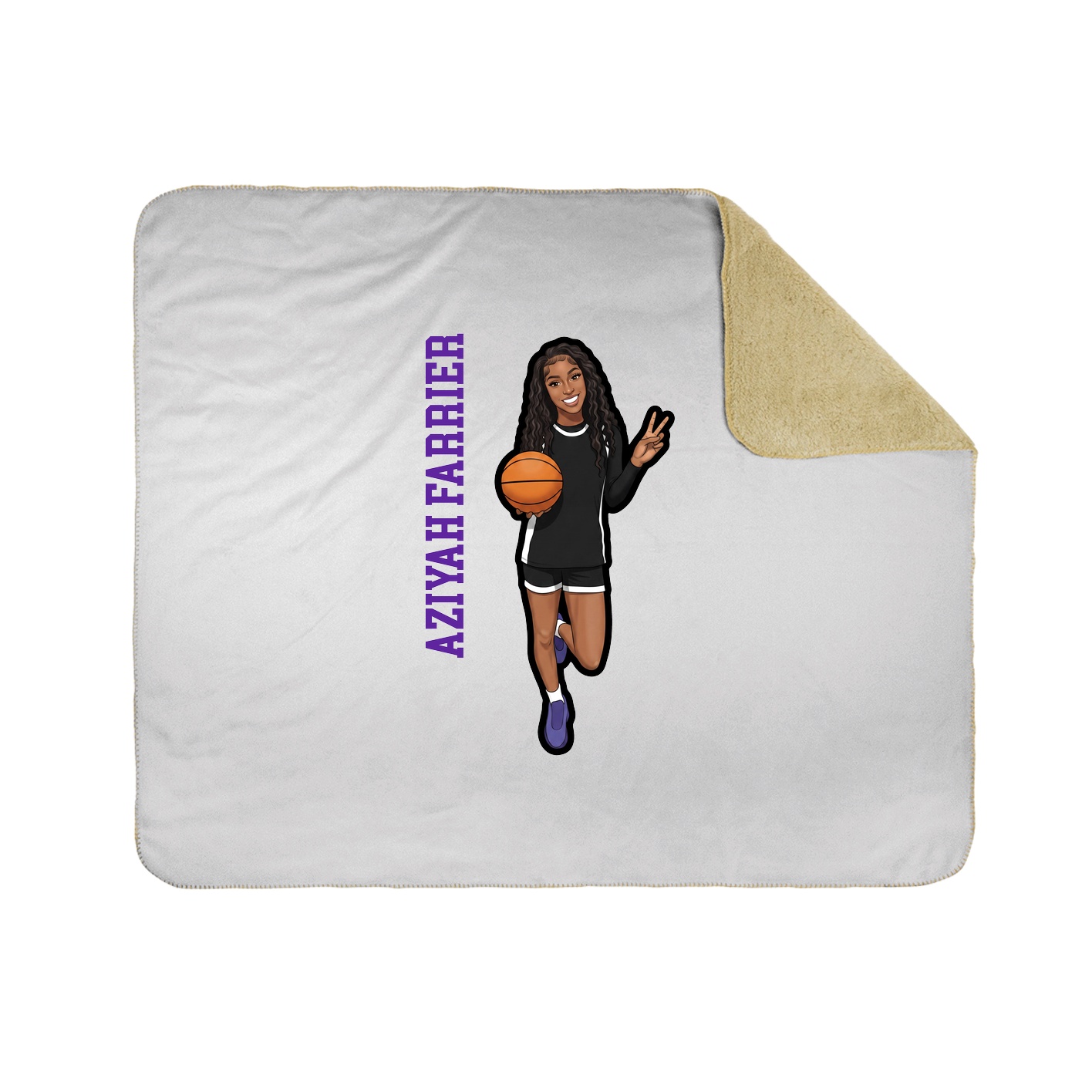 Throw Blanket — Name Vertical in White