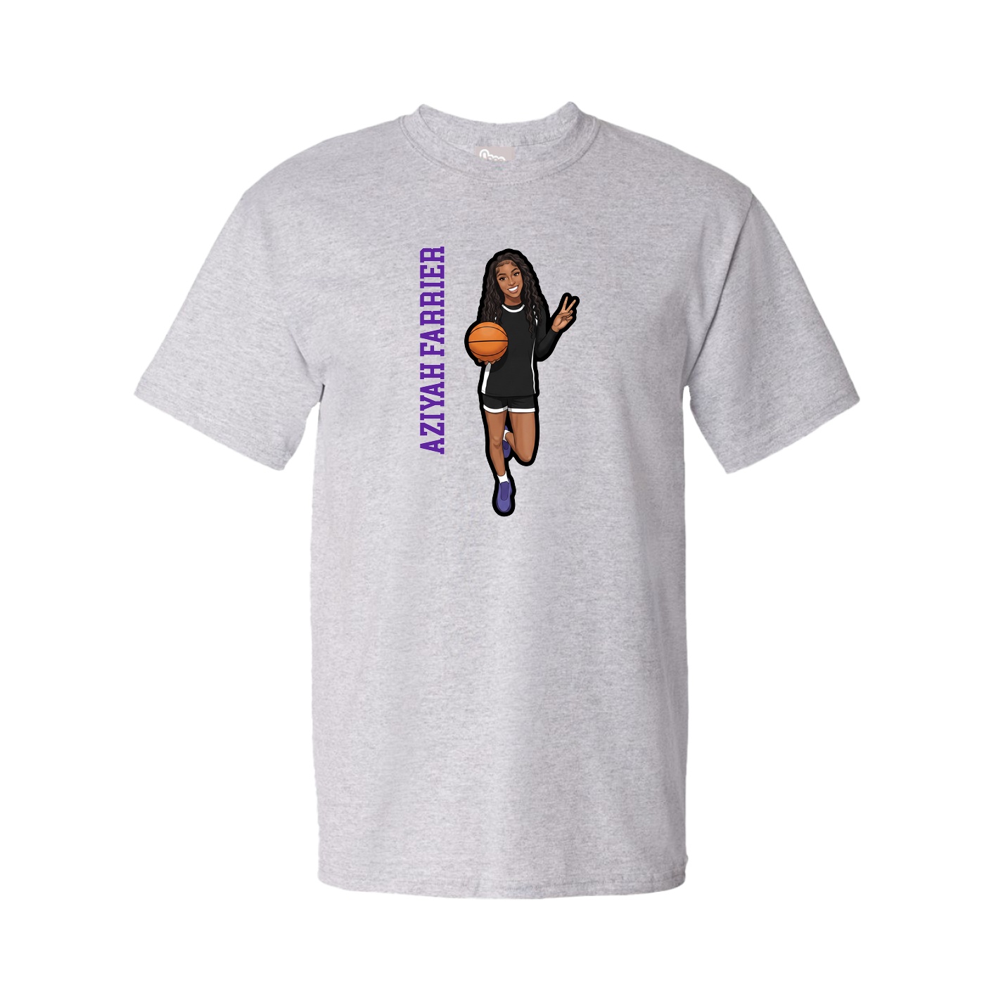Youth Tee — Name Vertical in Grey