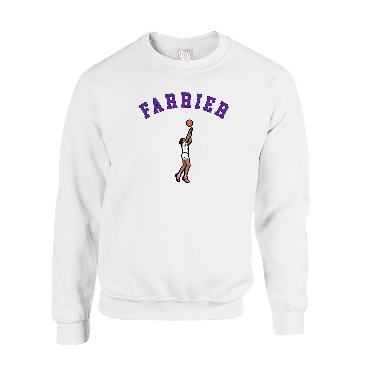 Fleece Crew — Shirsey Arch in White
