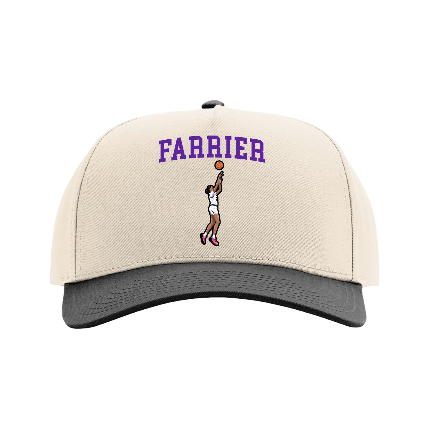 Full Fabric Five-Panel Champ Cap — Shirsey in Cream/Black