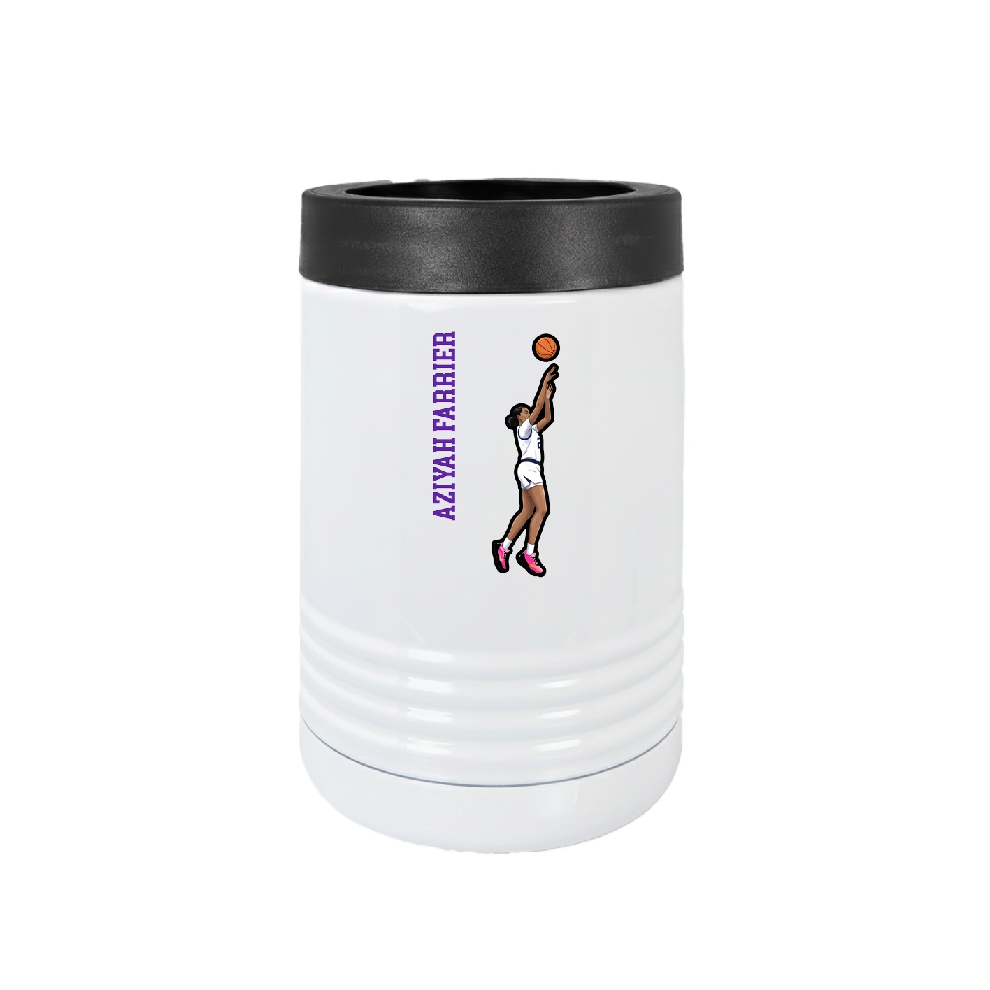 Beverage Holder — Name Vertical in White