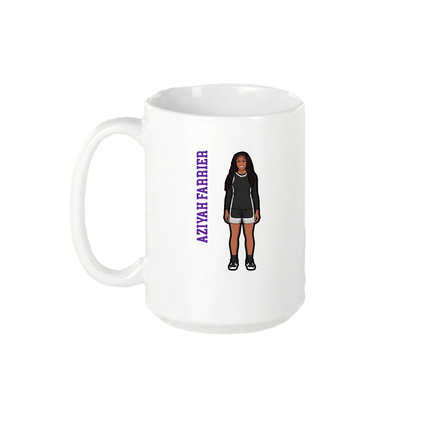 15oz Coffee Mug — Name Vertical in White