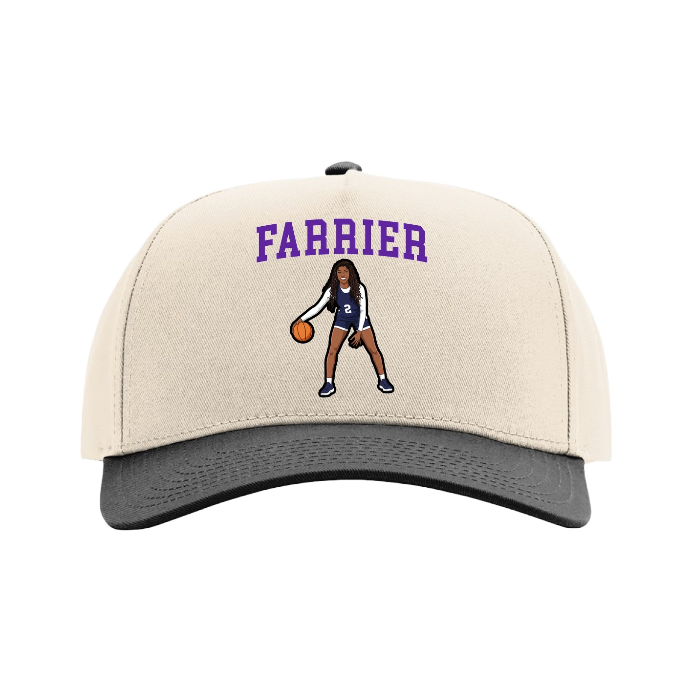 Full Fabric Five-Panel Champ Cap — Shirsey in Cream/Black