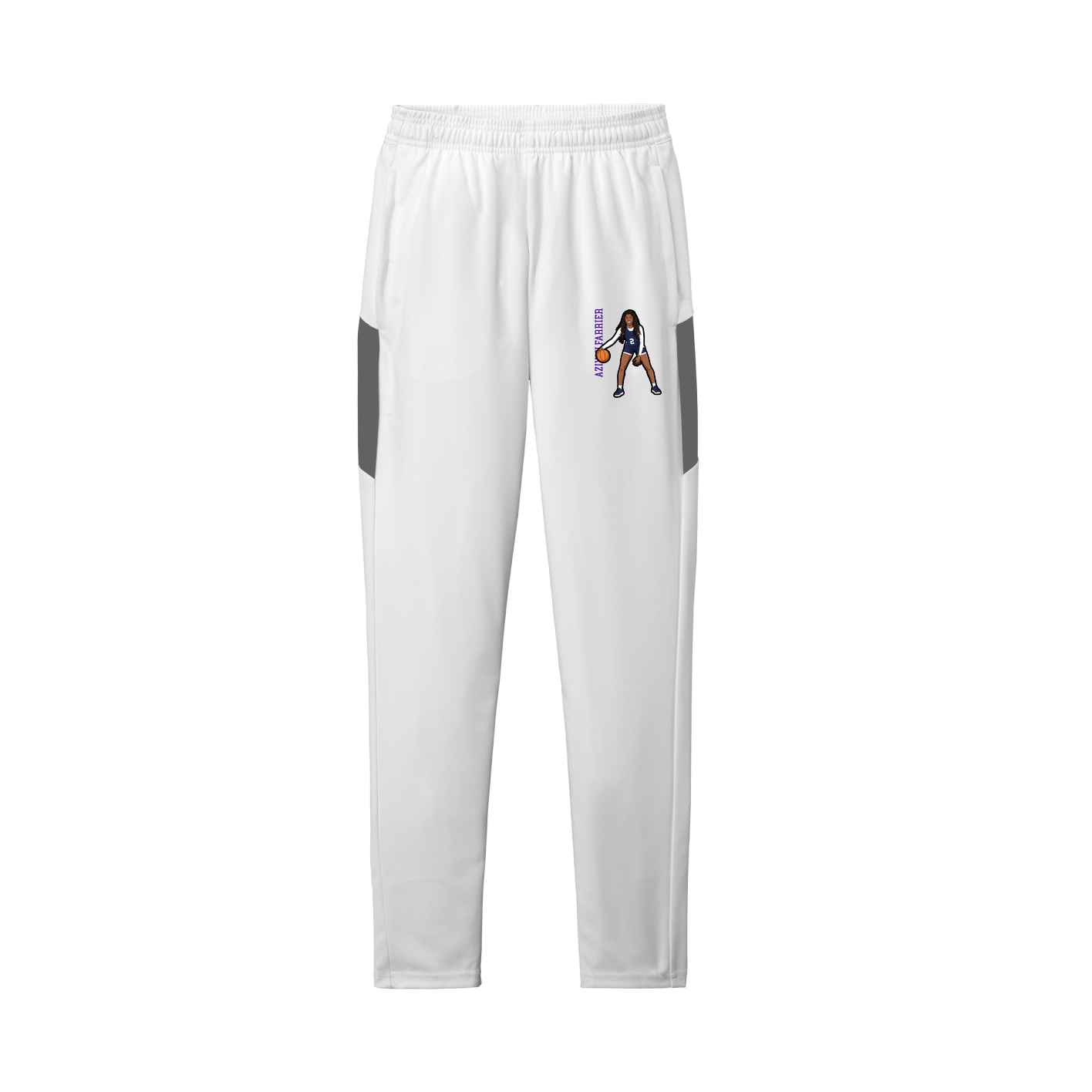 Team Travel Pant — Name Vertical in White/Grey