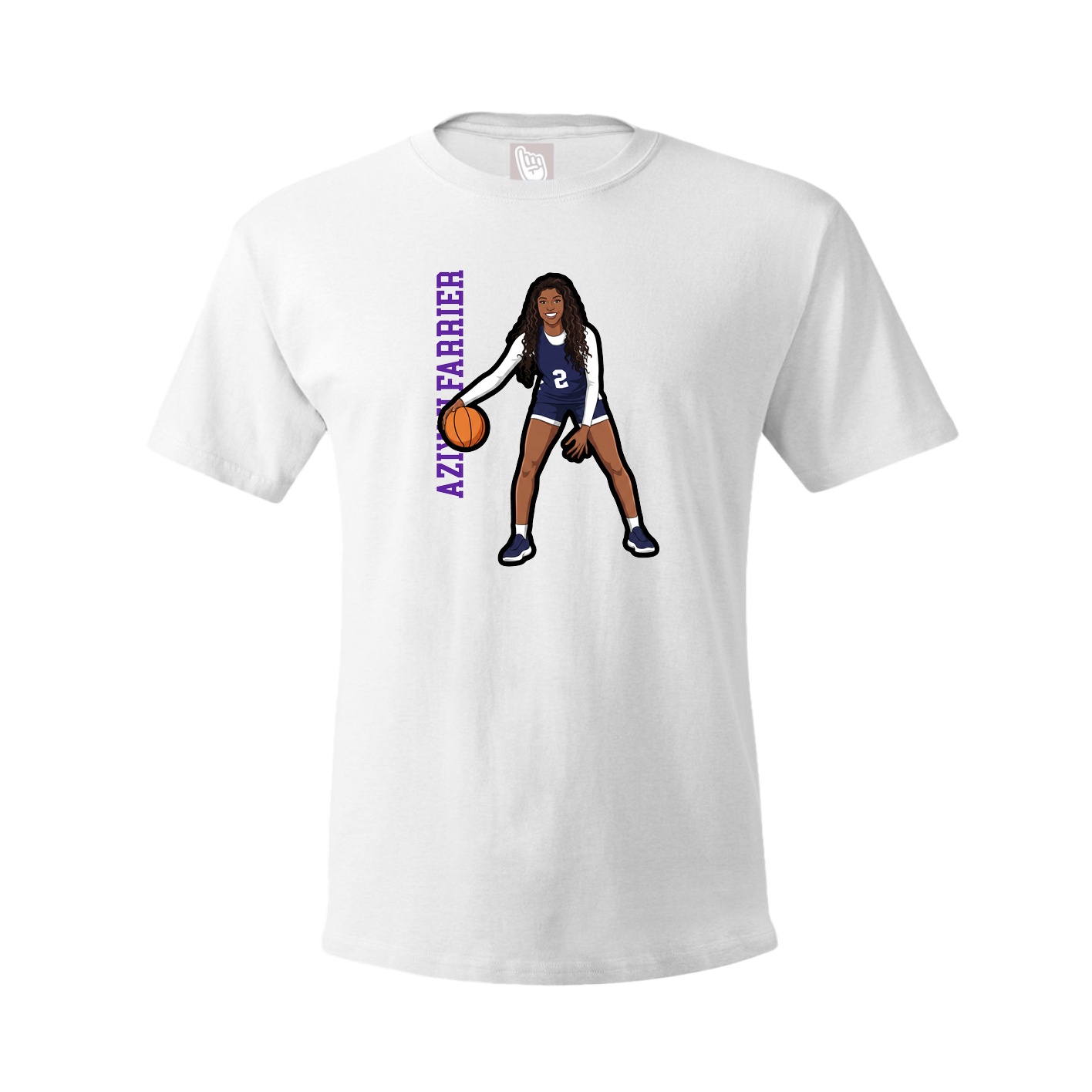 Youth Tee — Name Vertical in White