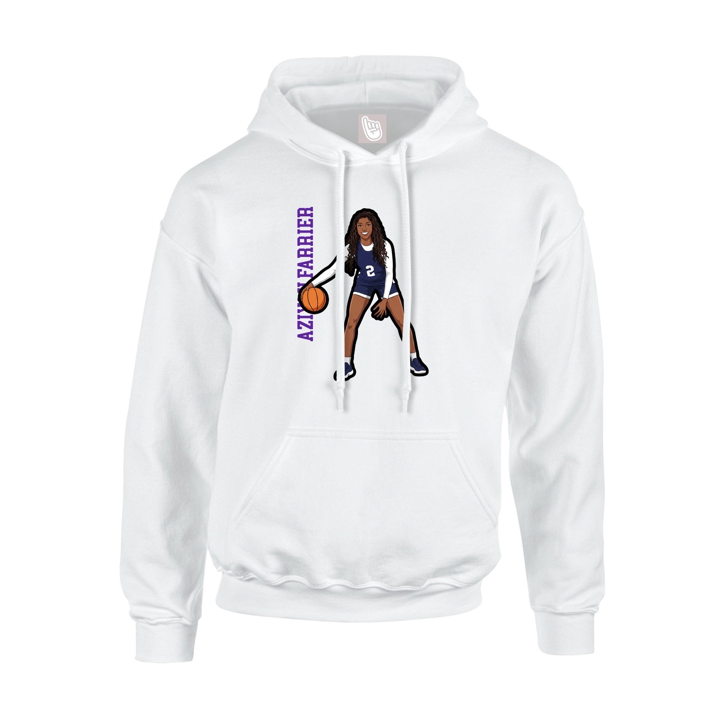 Hoodie — Name Vertical in White