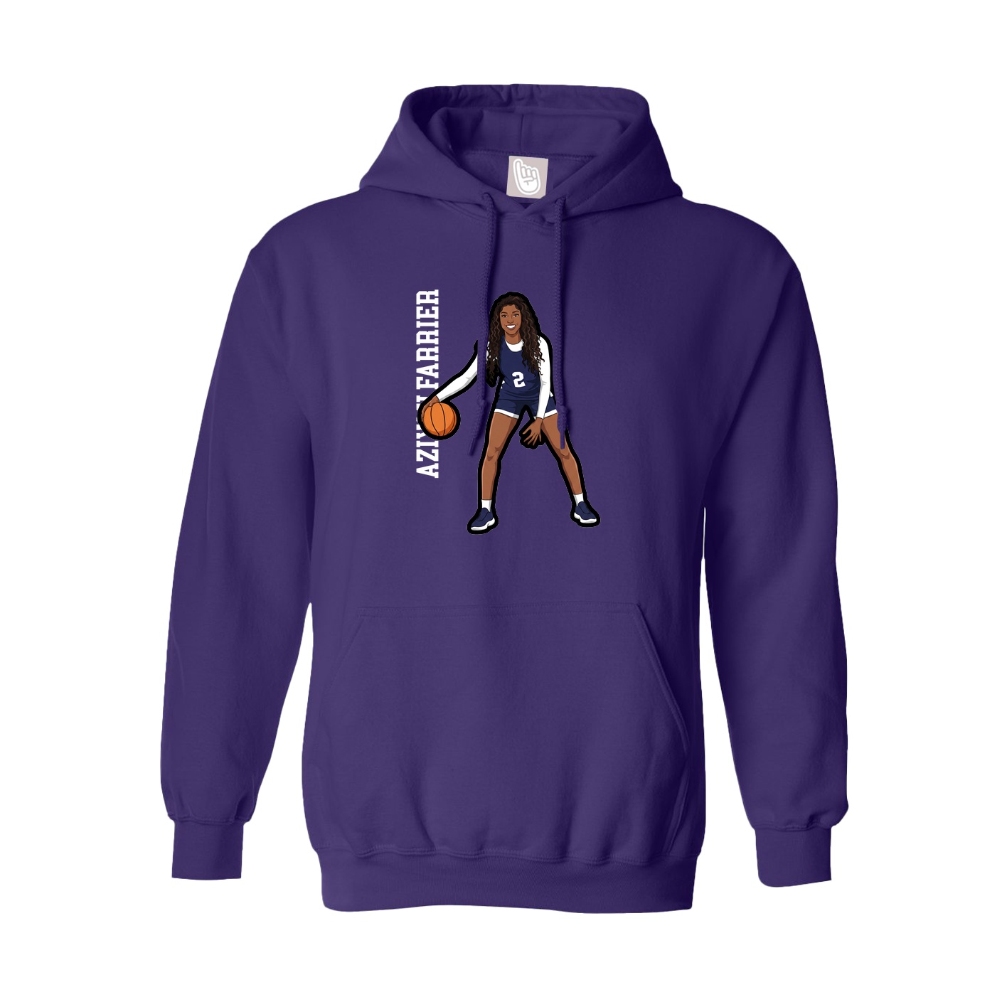 Youth Hoodie — Name Vertical in Purple