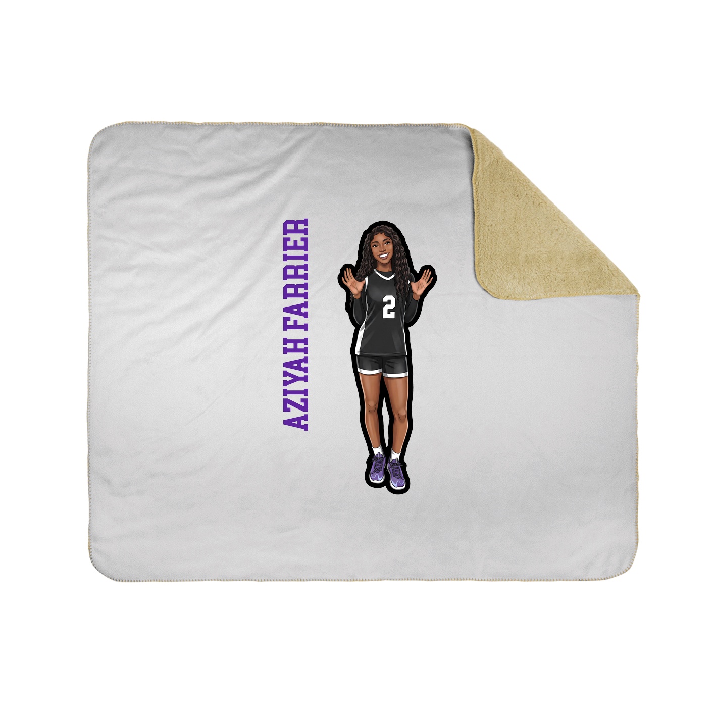 Throw Blanket — Name Vertical in White