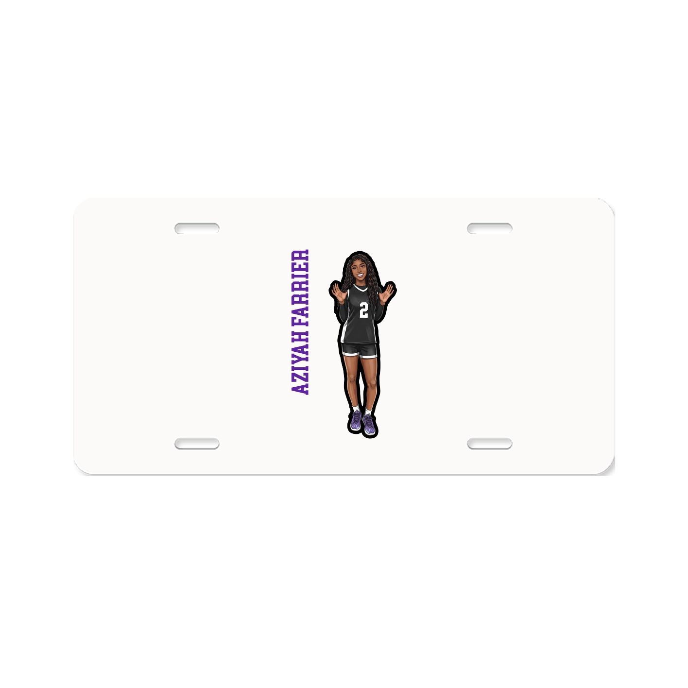 License Plate — Name Vertical in Classic