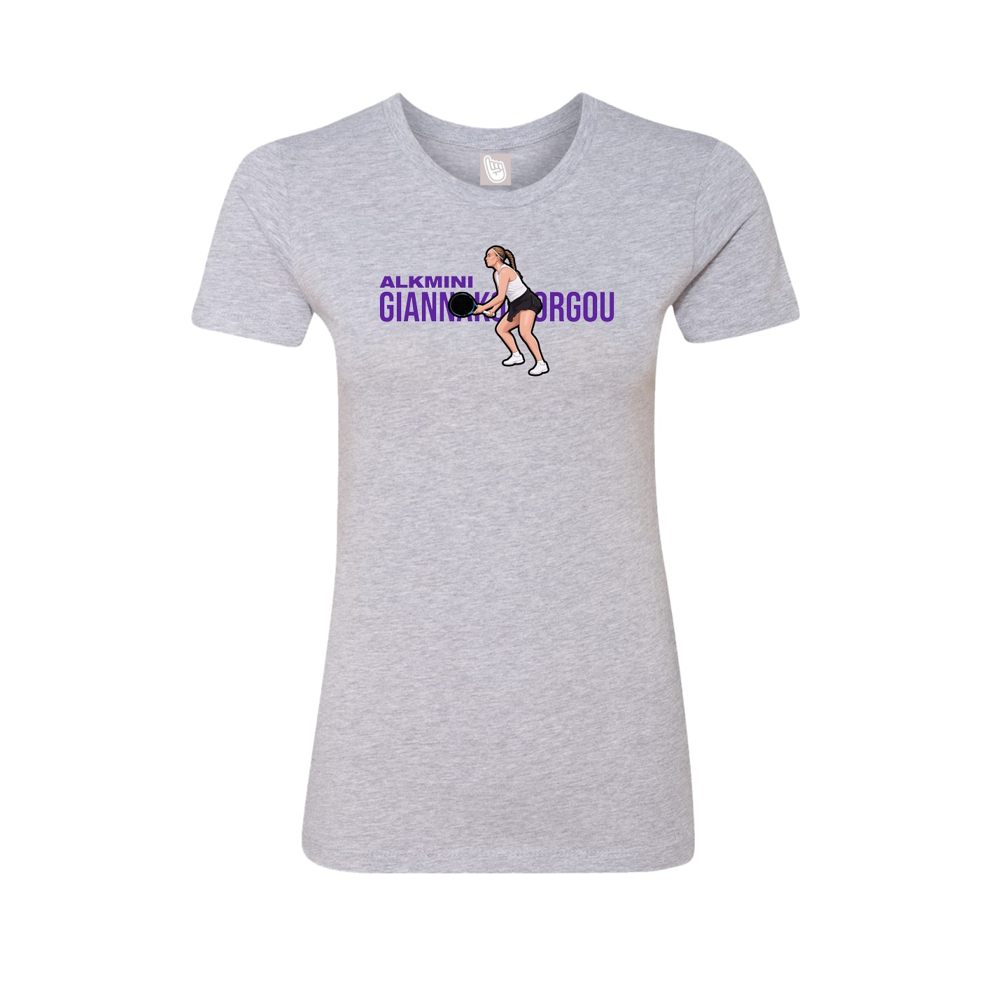Fitted Women's Tee — Player Name in Grey