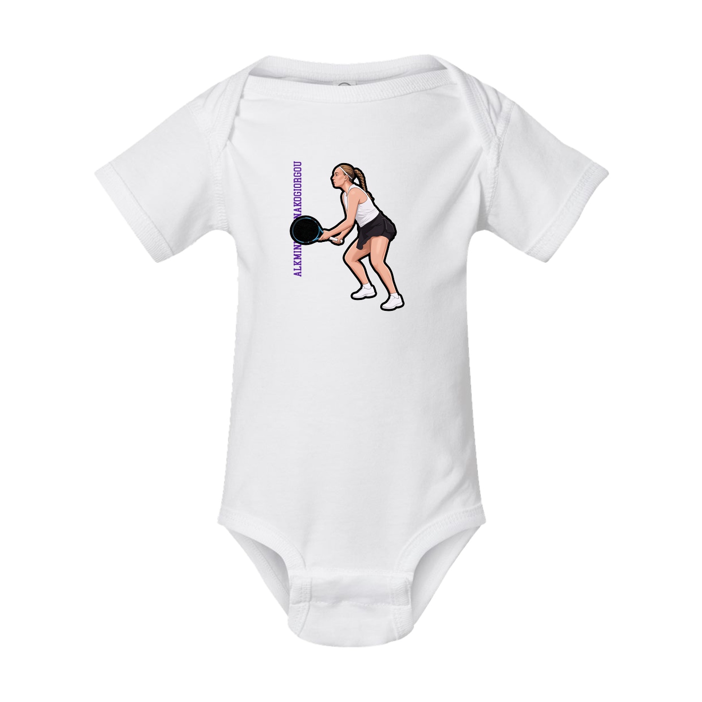 Baby Onesie — Name Vertical in White