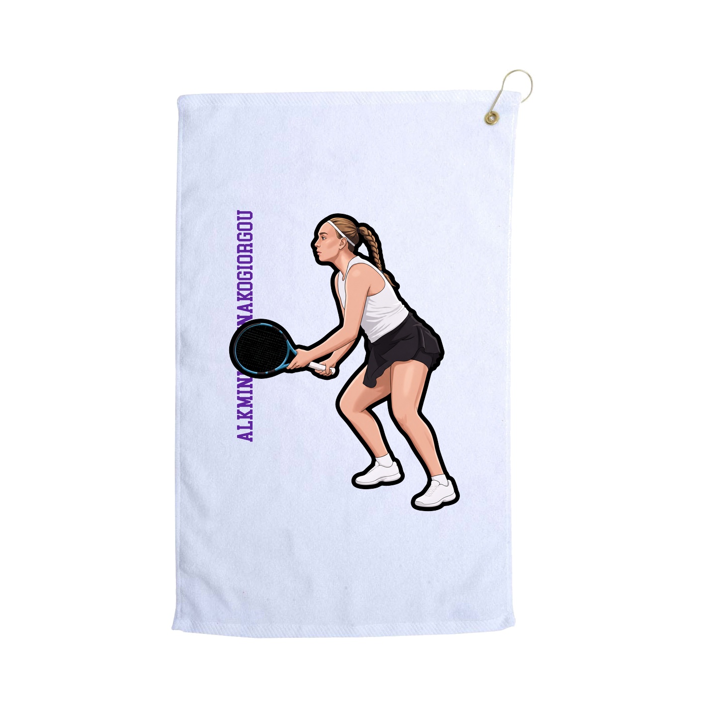 Golf Towel — Name Vertical in White