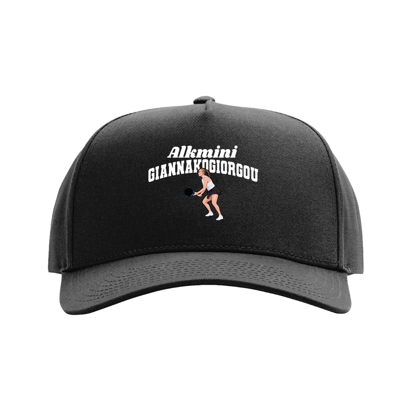 Full Fabric Five-Panel Champ Cap — Signature Arch in Black