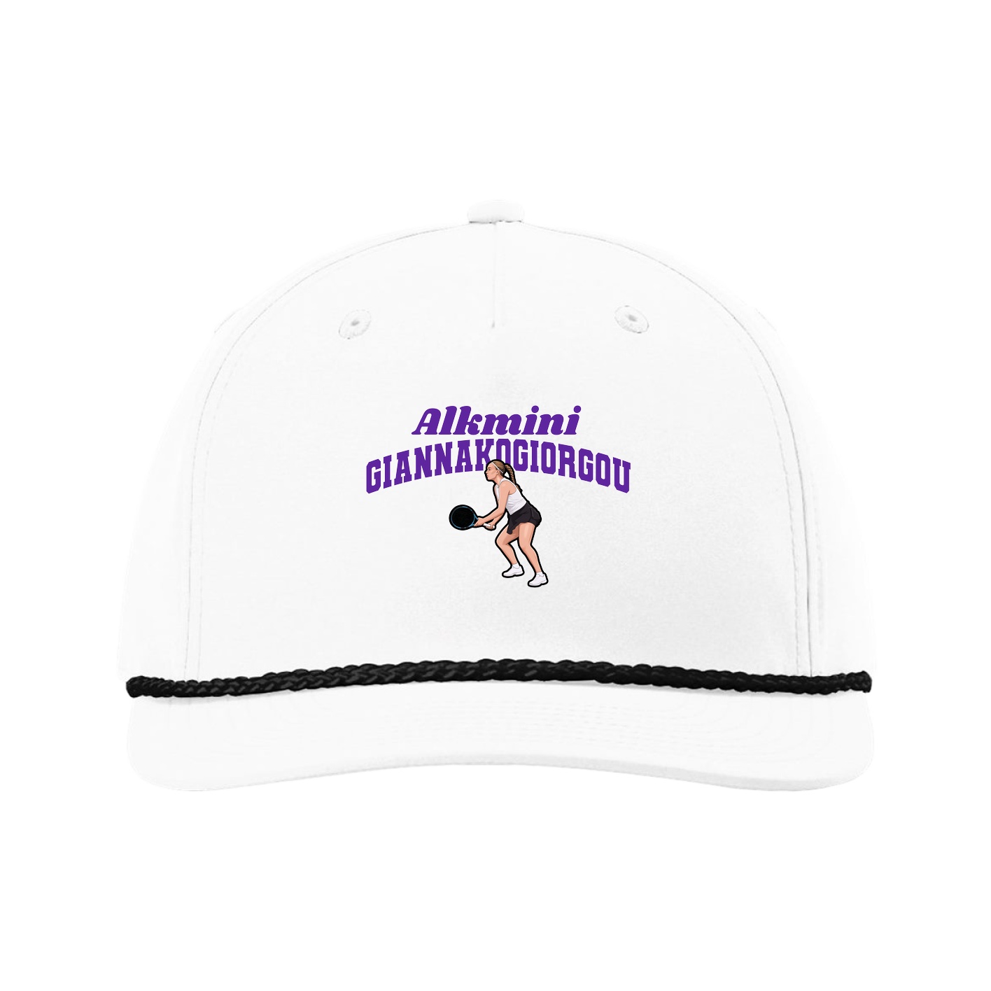 Five-Panel Classic Rope Cap — Signature Arch in White