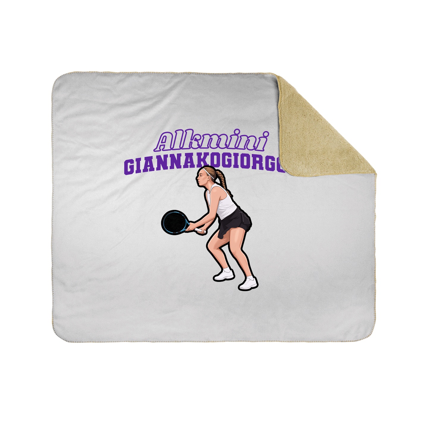 Throw Blanket — Name Arch in White
