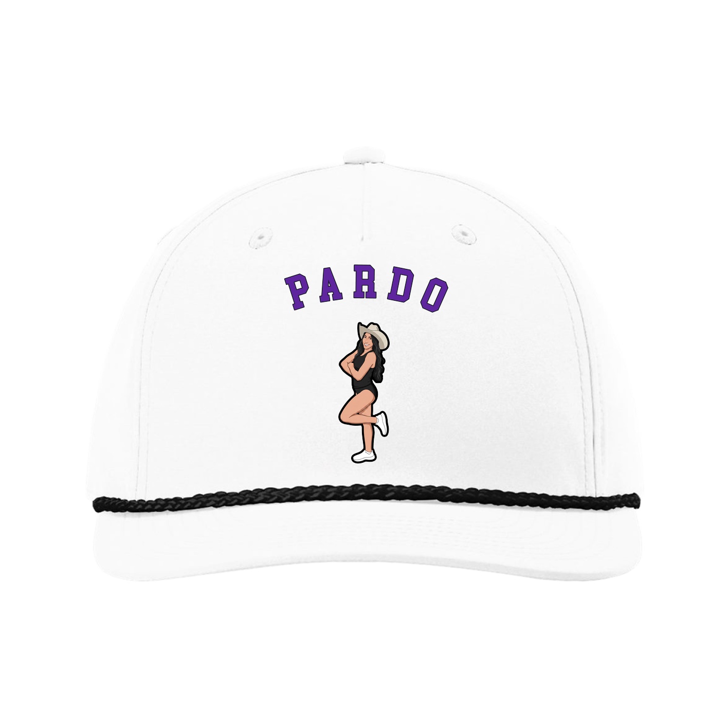 Five-Panel Classic Rope Cap — Shirsey Arch in White
