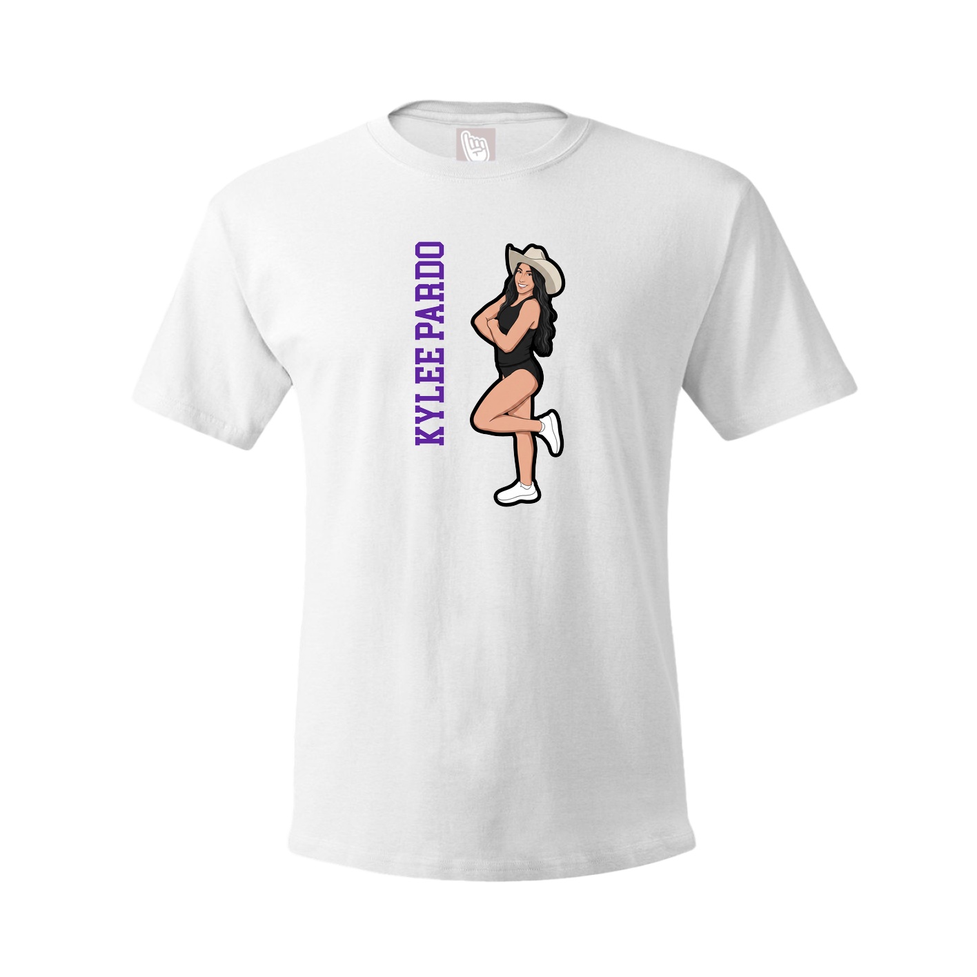 Tee — Name Vertical in White