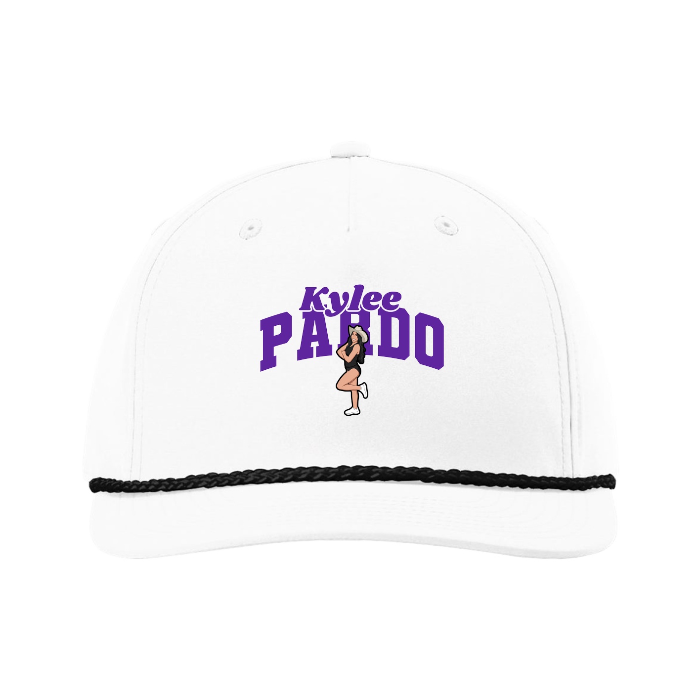 Five-Panel Classic Rope Cap — Signature Arch in White