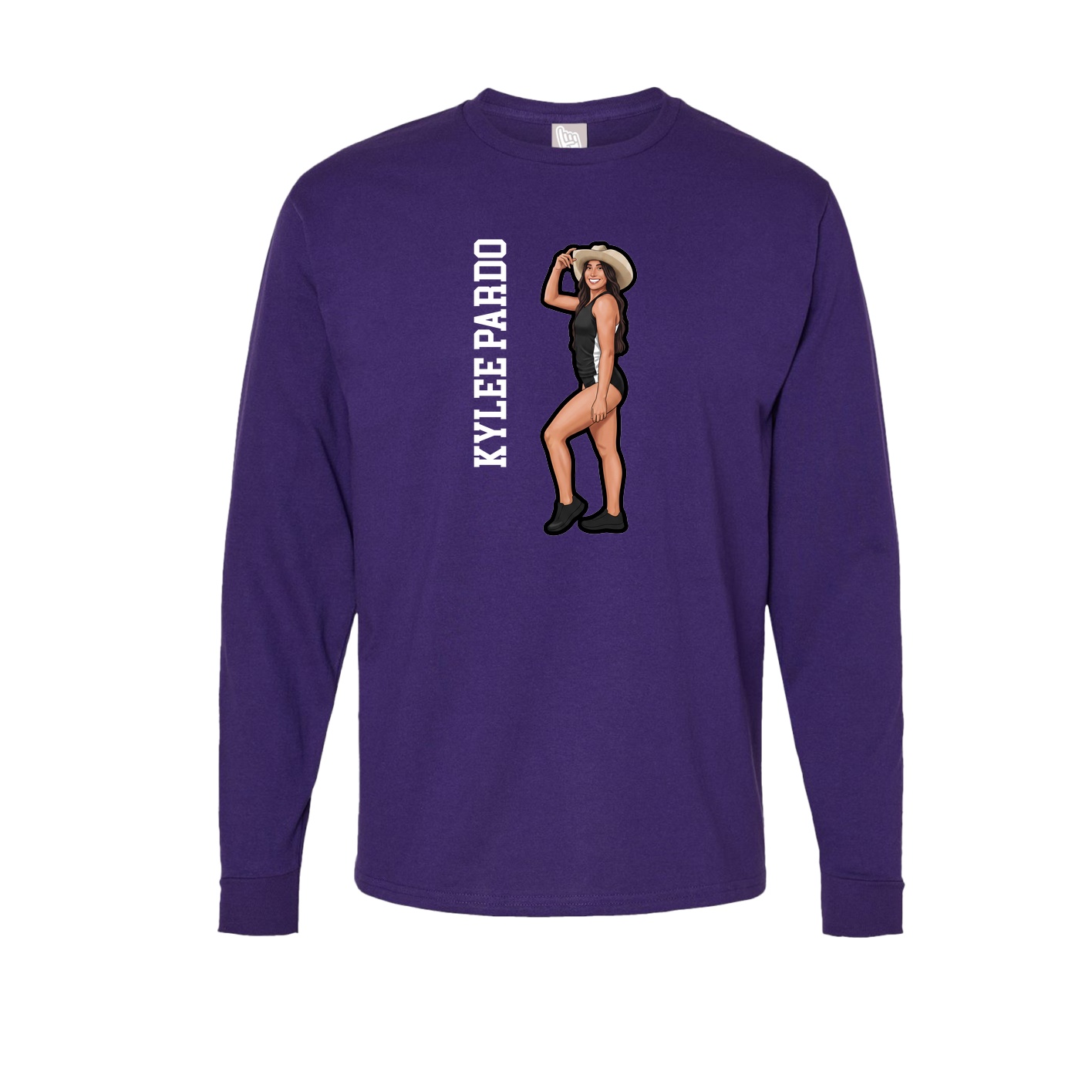 Long Sleeve Tee — Name Vertical in Purple