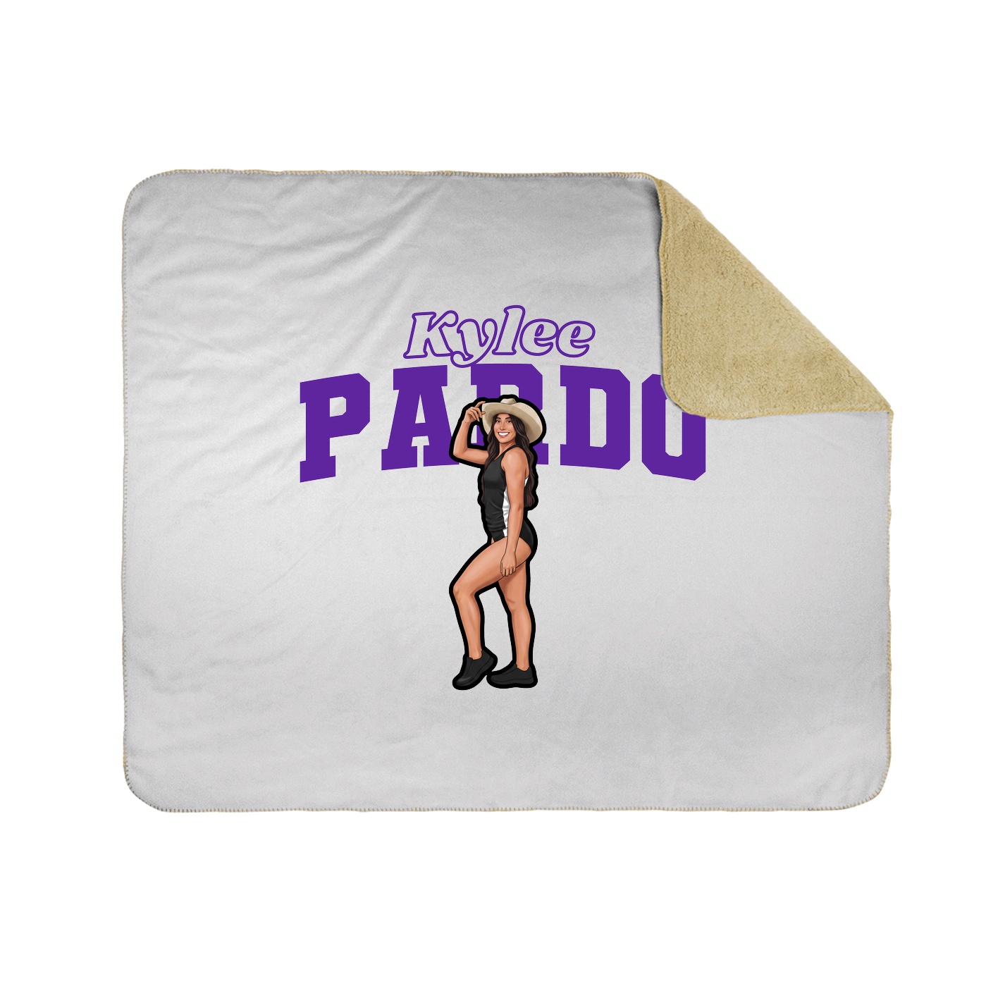 Throw Blanket — Name Arch in White
