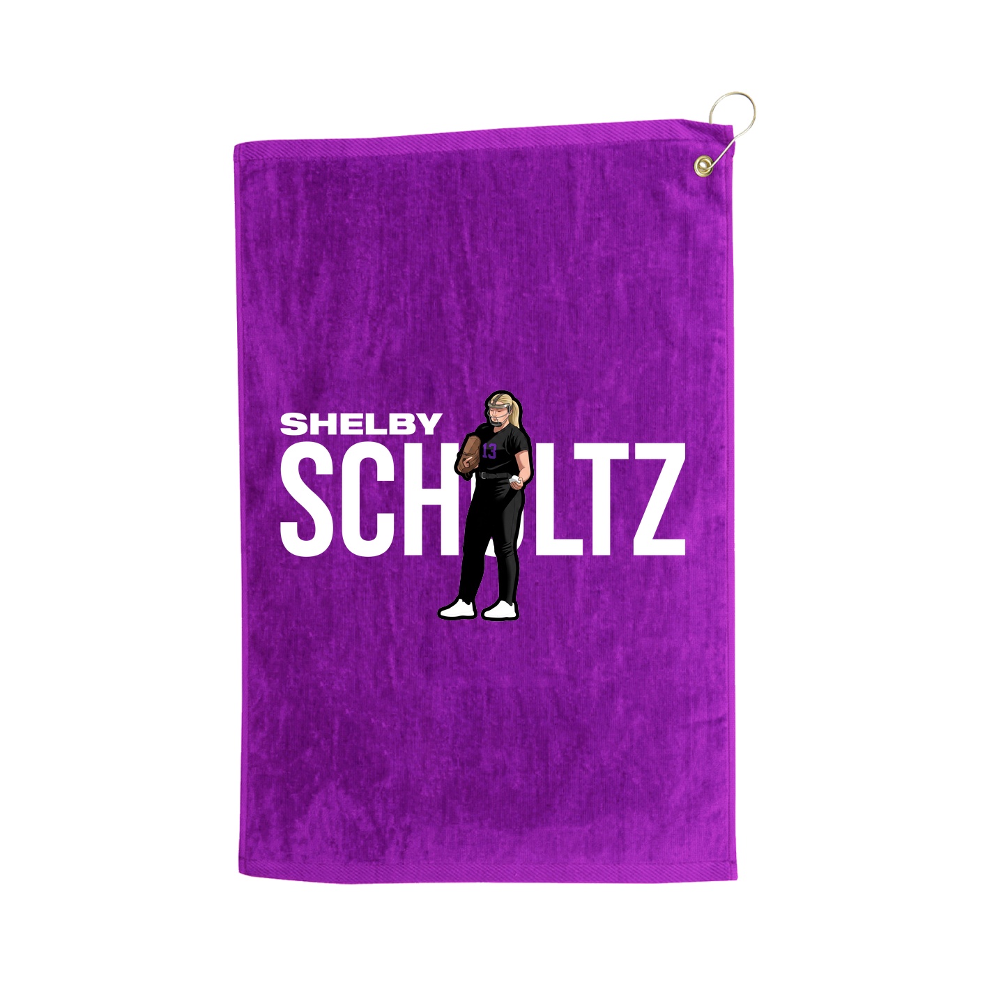 Golf Towel — Player Name in Purple