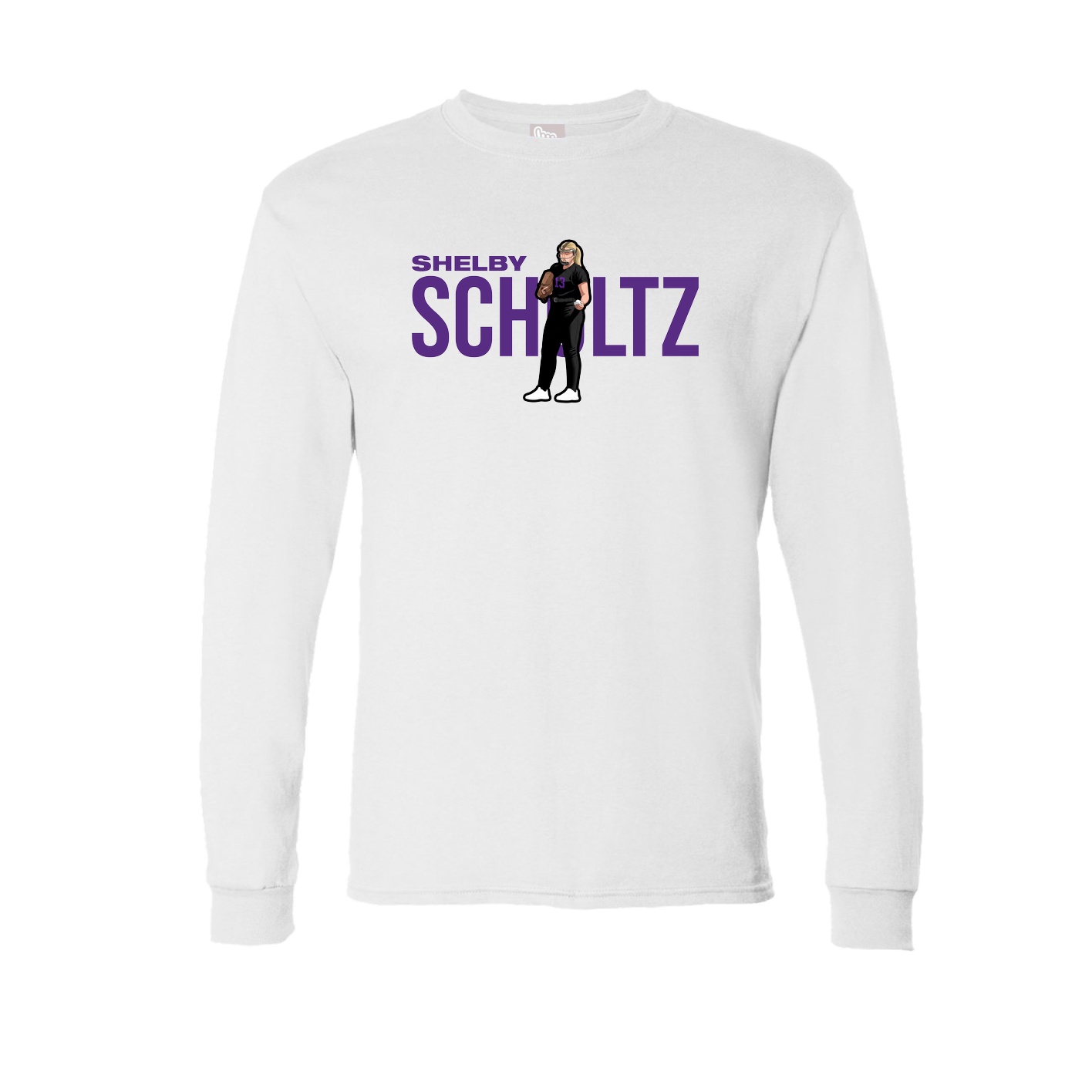 Long Sleeve Tee — Player Name in White