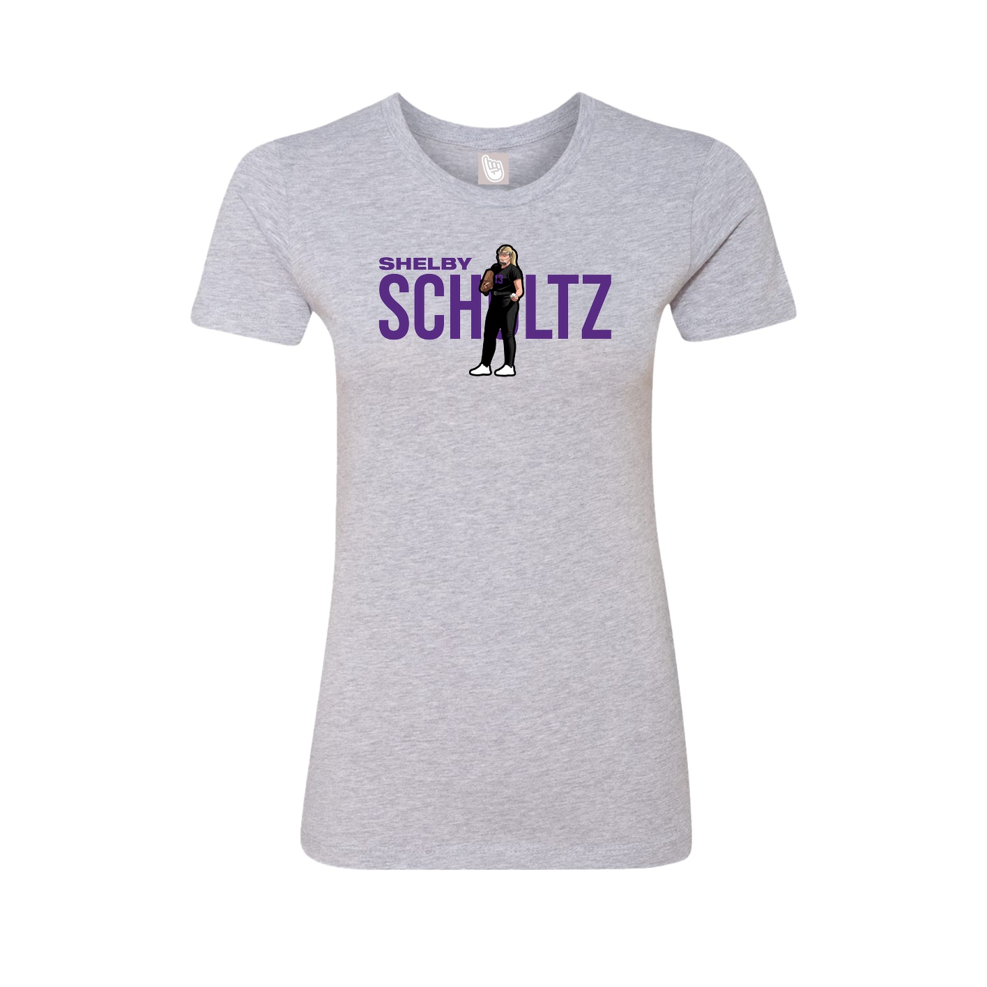 Fitted Women's Tee — Player Name in Grey