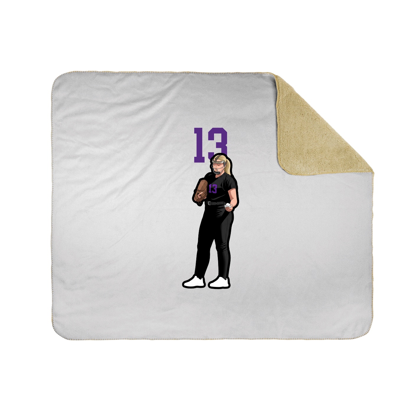 Throw Blanket — Number Top in White