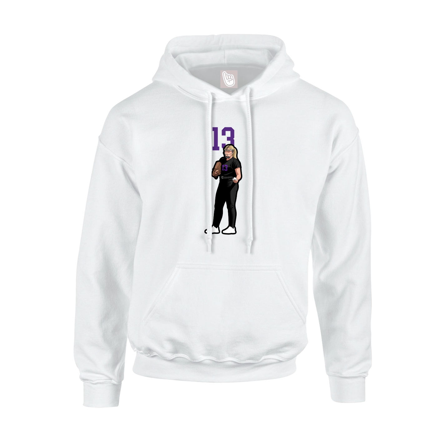 Hoodie — Number Top in White