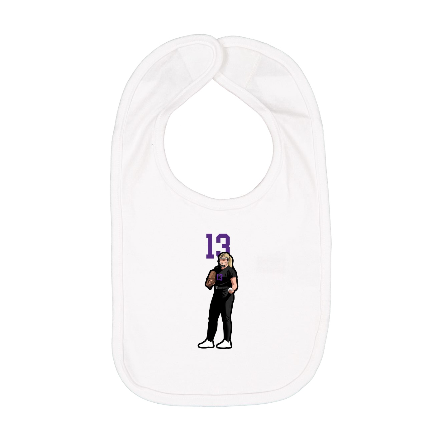 Infant Bib — Number Top in White