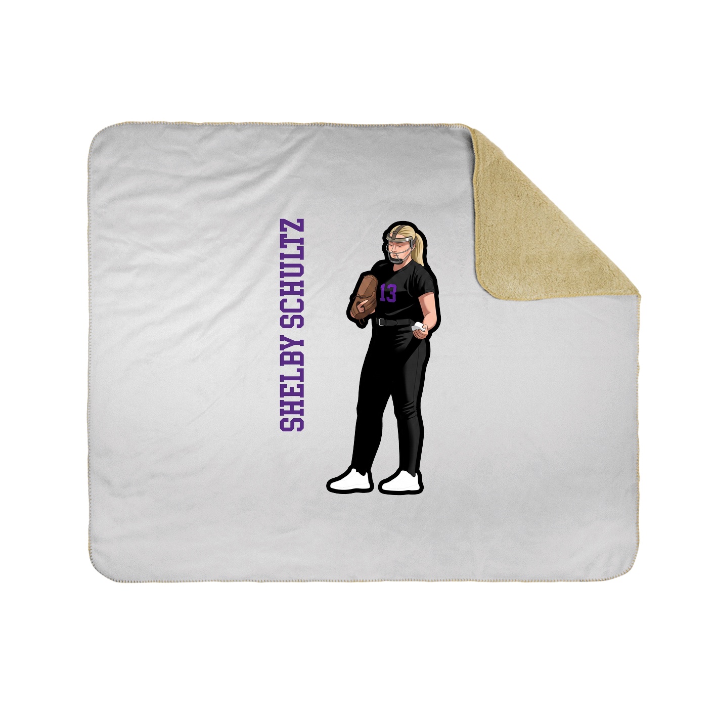 Throw Blanket — Name Vertical in White