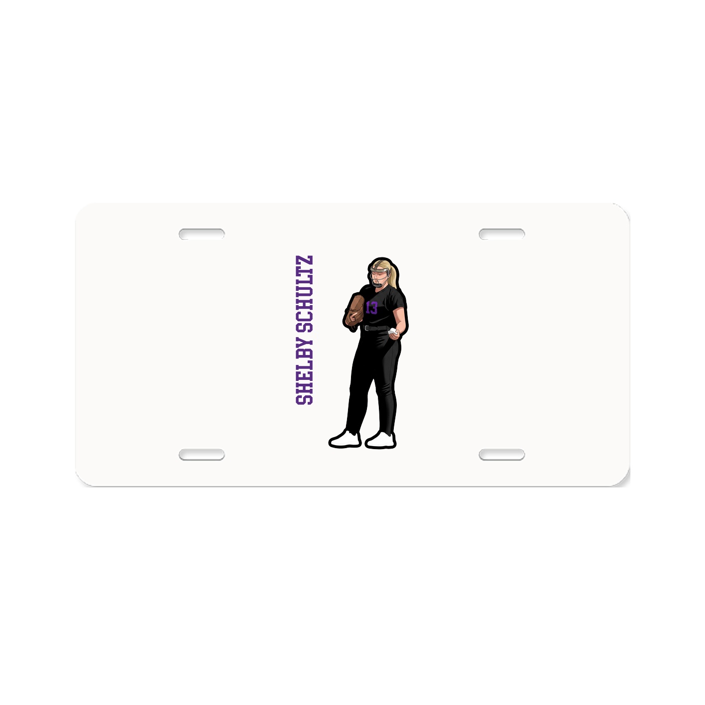 License Plate — Name Vertical in Classic