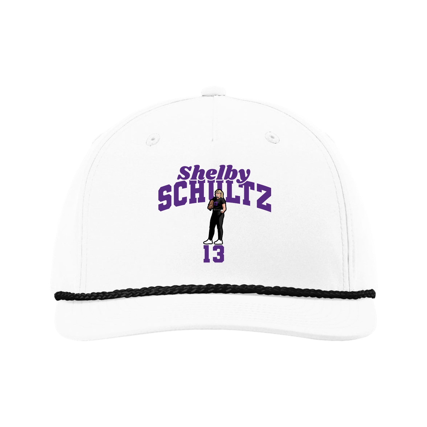 Five-Panel Classic Rope Cap — Signature Arch in White