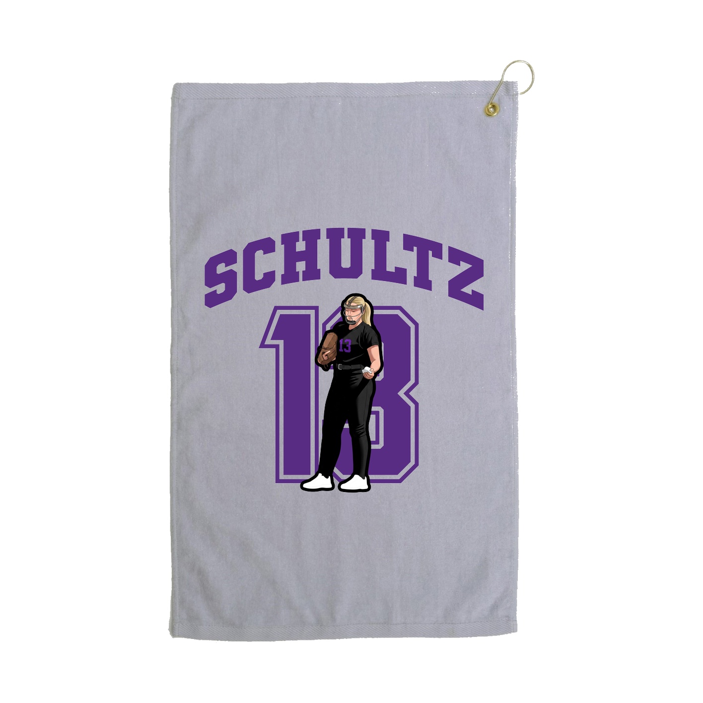 Golf Towel — Number in Grey