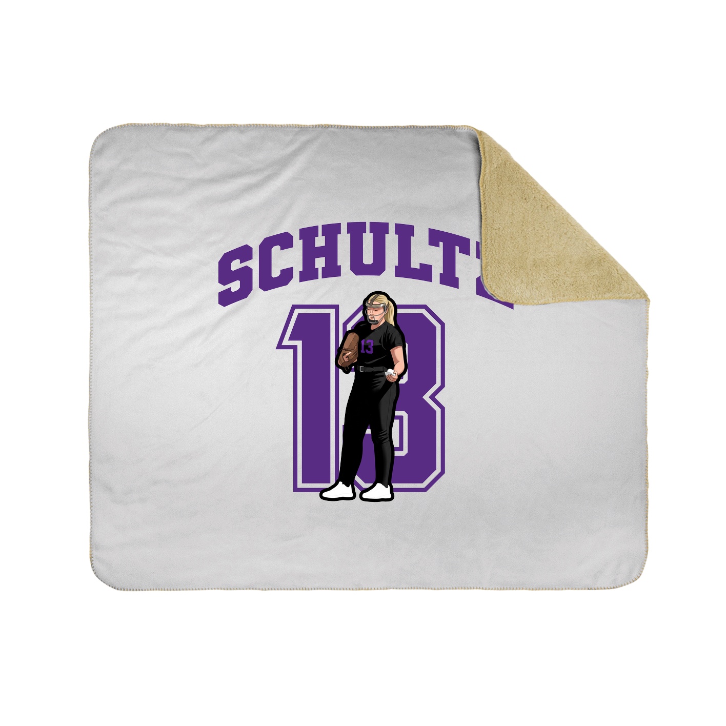 Throw Blanket — Number in White