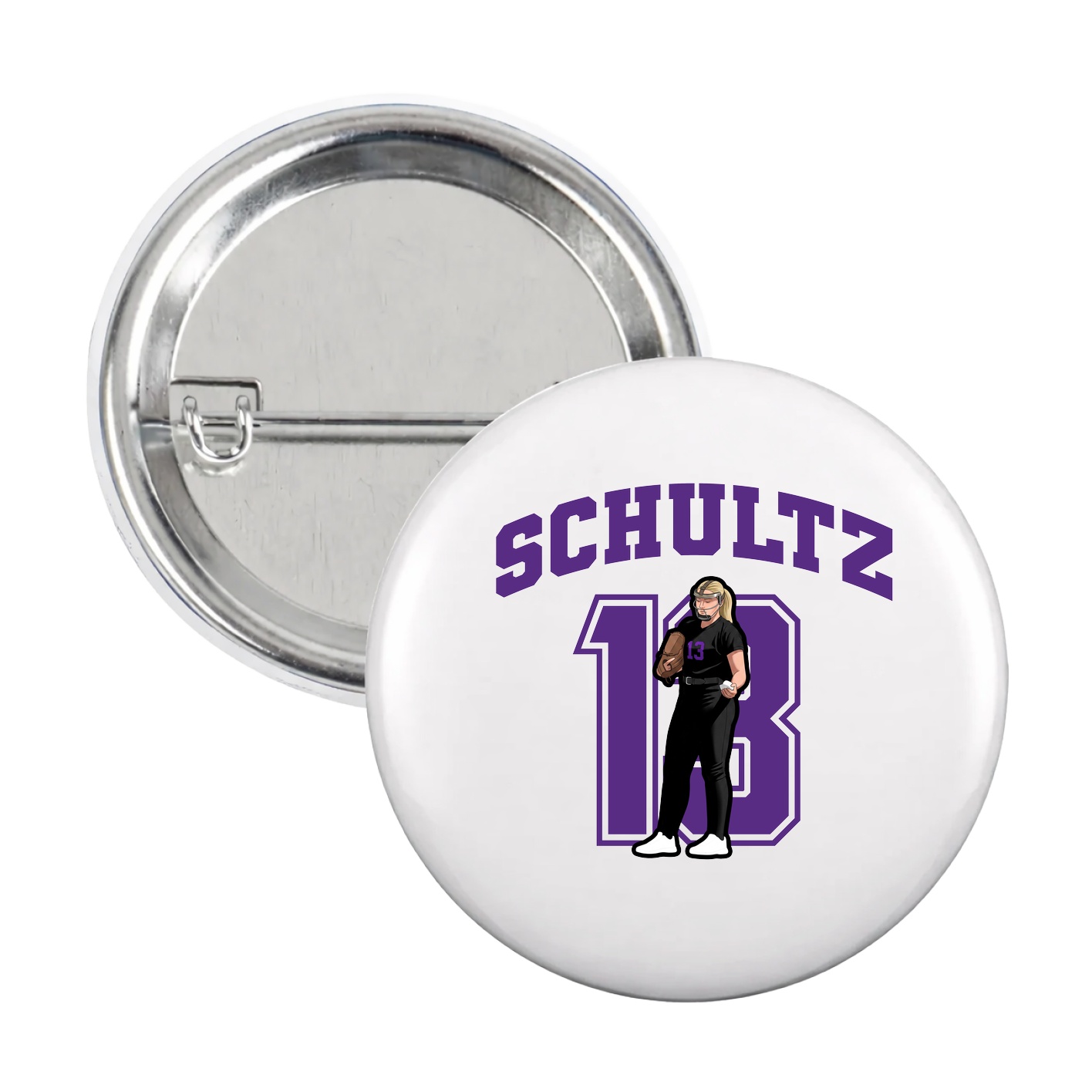 Game Day Button — Number in White