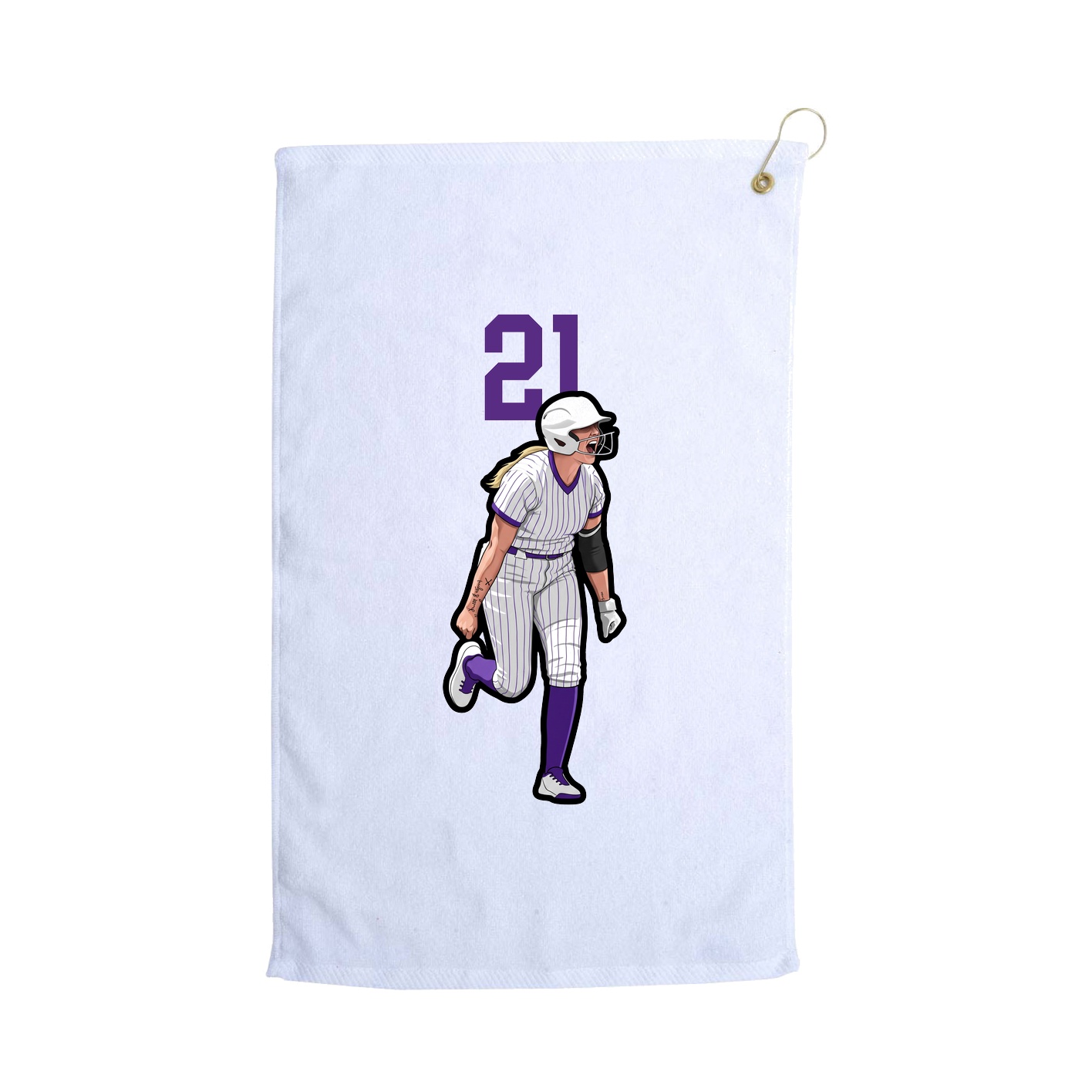 Golf Towel — Number Top in White