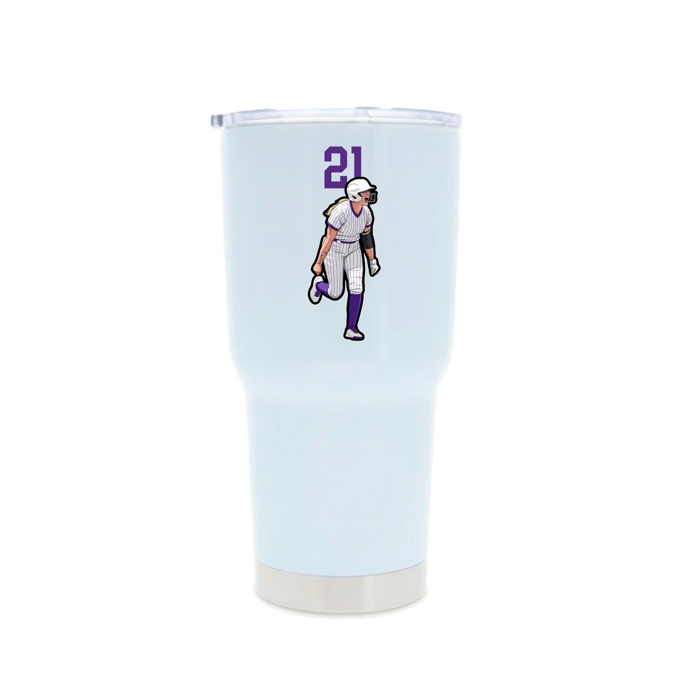 30oz Stainless Steel Tumbler — Number Top in White