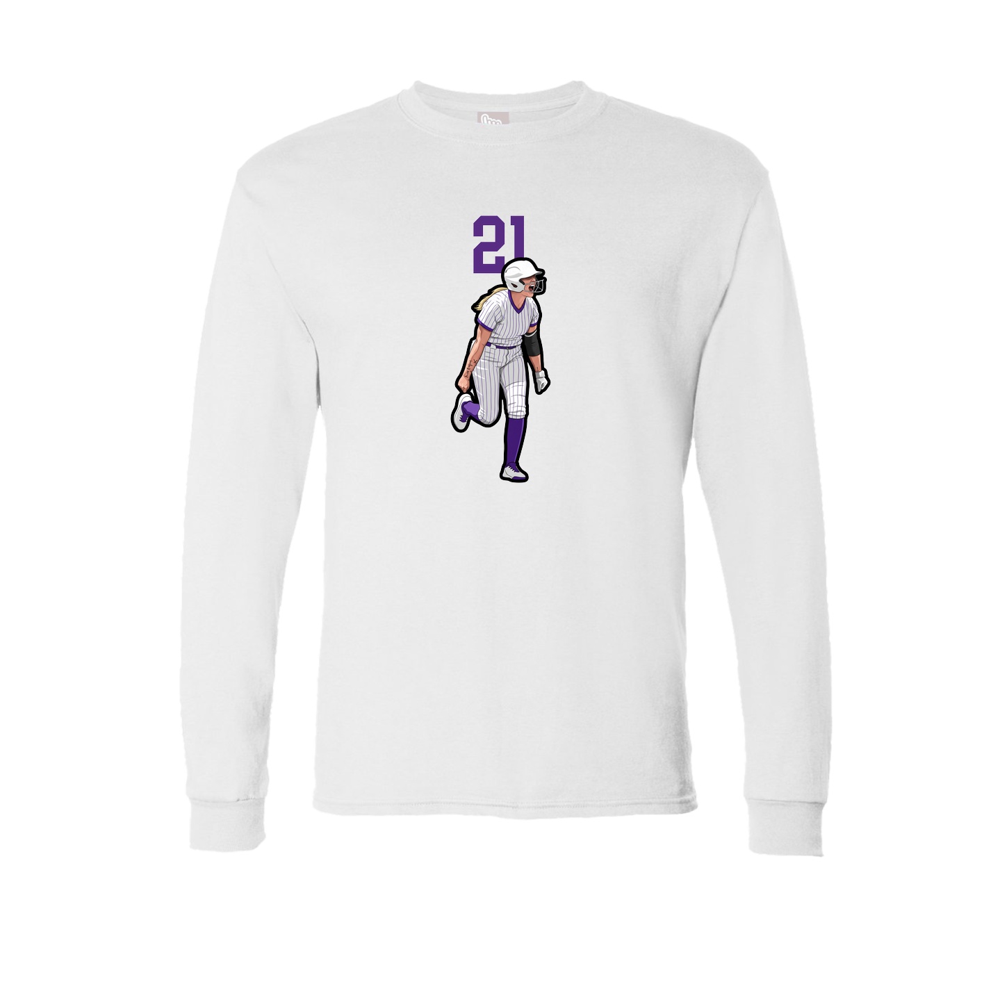 Long Sleeve Tee — Number Top in White