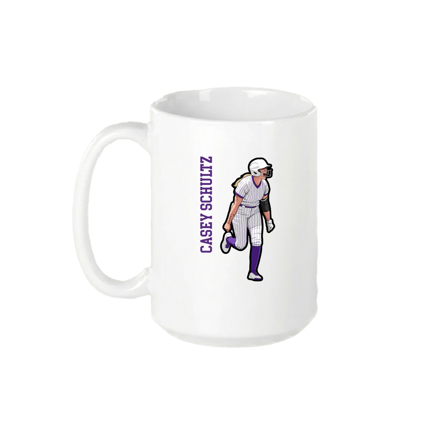 15oz Coffee Mug — Name Vertical in White