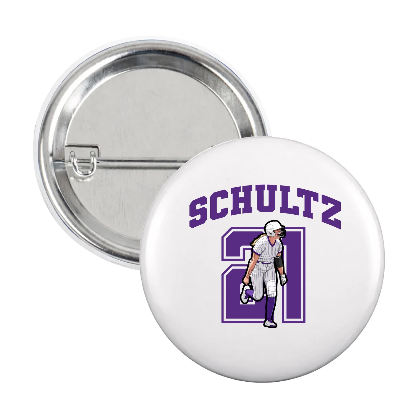 Game Day Button — Number in White