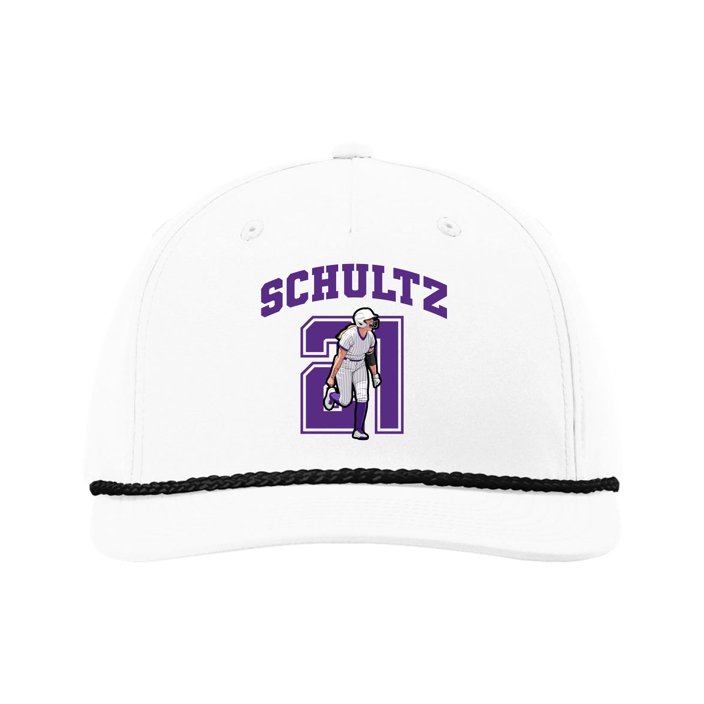 Five-Panel Classic Rope Cap — Number in White