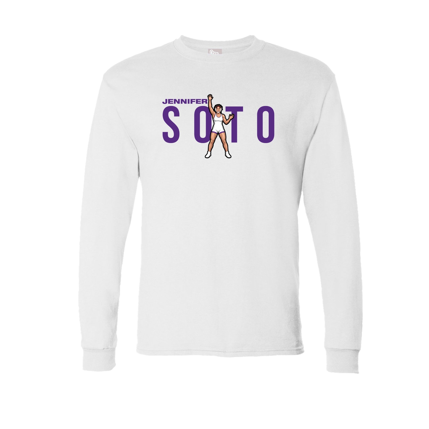 Long Sleeve Tee — Player Name in White